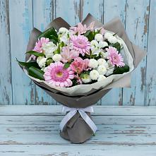 Букет цветов из:  Герберы, Альстромерии и Хризантемы #REPLACE_PRED# Казьминском