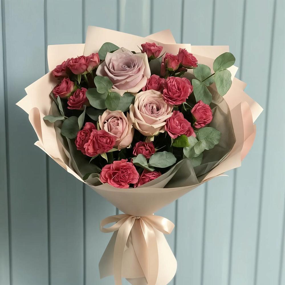 Букет цветов из: Гвоздики и Розы в Казьминском