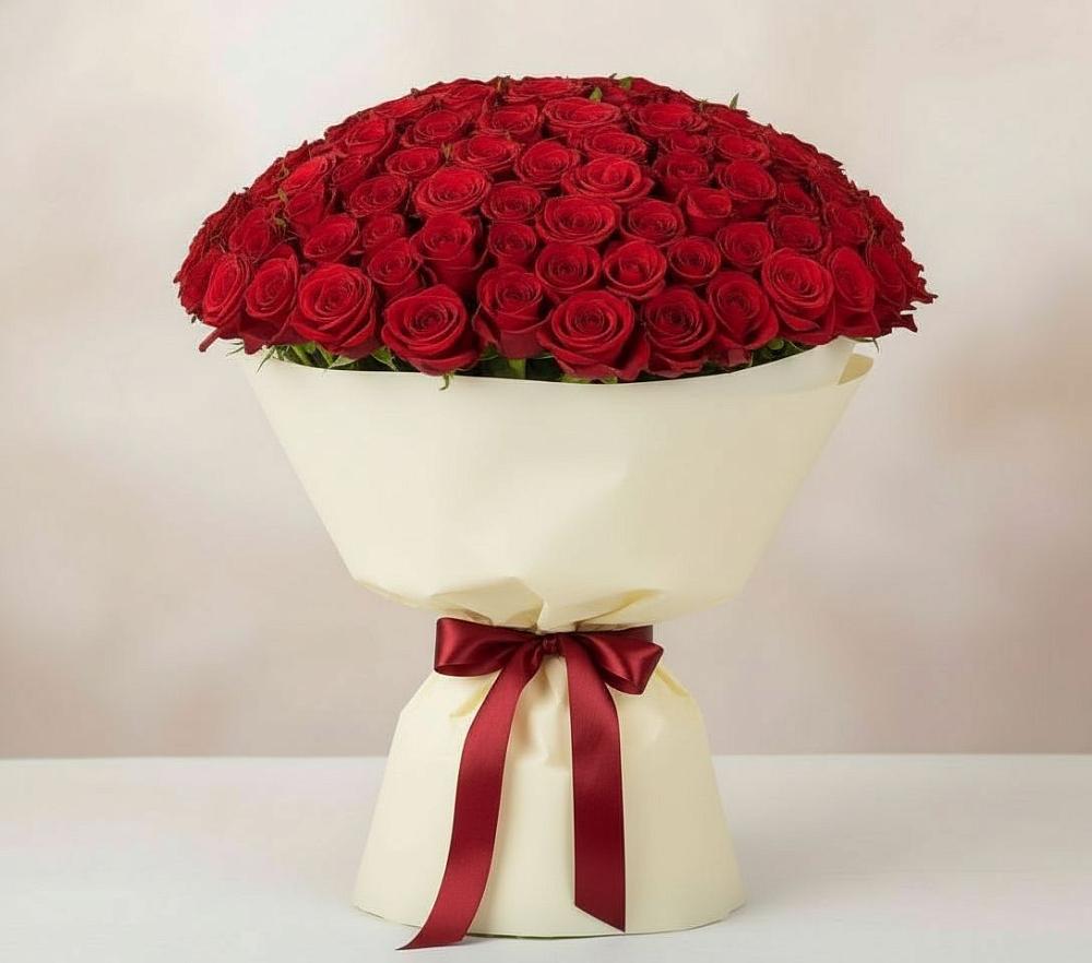 Букет 101 Красная роза Милано в Казьминском