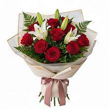 Букет цветов из:  Лилии и Розы #REPLACE_PRED# Казьминском