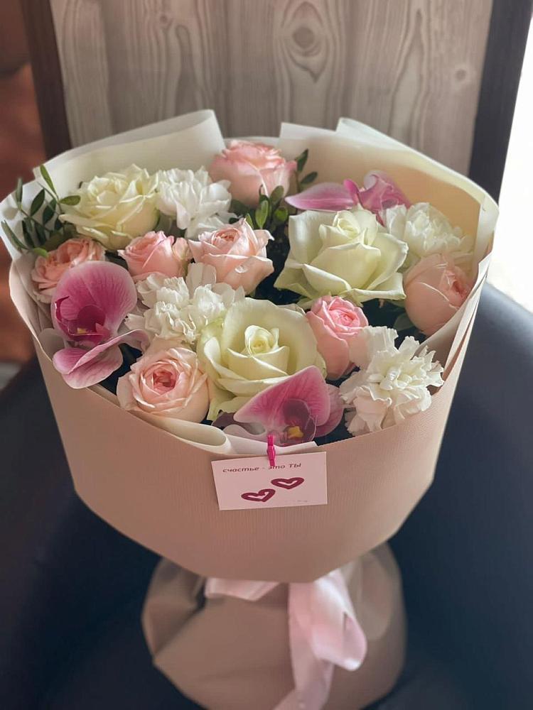 Букет цветов из: Орхидеи, Розы и Гвоздики в Казьминском