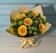 Букет цветов из:  Герберы и Хризантемы в Казьминском