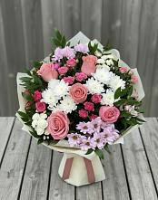 Букет цветов из:  Альстромерии, Гвоздики, Розы и Хризантемы #REPLACE_PRED# Казьминском