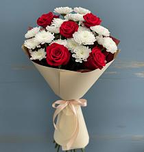 Букет цветов из:  Розы и Хризантемы #REPLACE_PRED# Казьминском