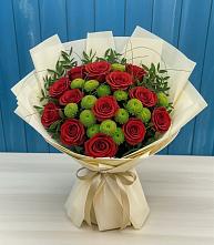 Букет цветов из:  Розы и Хризантемы #REPLACE_PRED# Казьминском