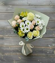 Букет цветов из:  Альстромерии, Розы и Хризантемы в Казьминском