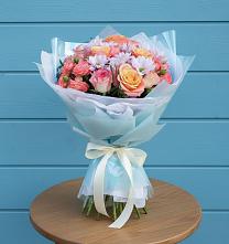 Букет цветов из:  Хризантемы и Розы в Казьминском