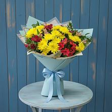 Букет цветов из:  Альстромерии и Хризантемы в Казьминском
