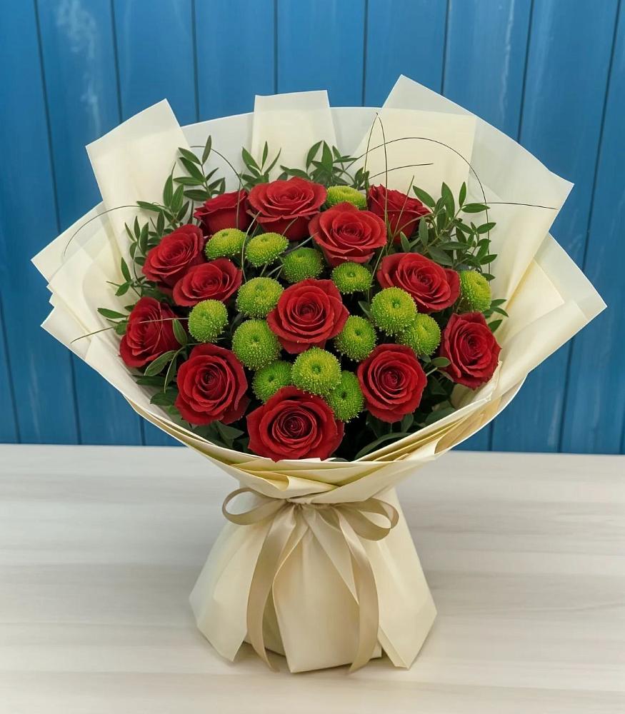 Букет цветов из: Розы и Хризантемы в Казьминском