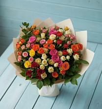 Букет Микс из разноцветных кустовых роз #REPLACE_PRED# Казьминском